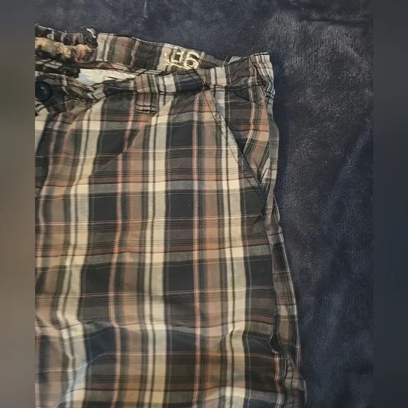 Vintage BKE Plaid Bermuda Shorts Men's Size 36 Brown/Black/Orange 100% Cotton - Picture 5 of 12